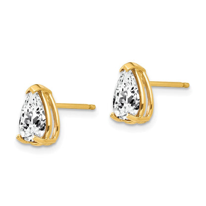 14K Gelbgold Ohrringe mit 8x5mm birnenförmigem Zirkonia