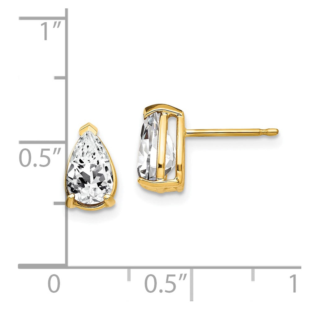 14K Gelbgold Ohrringe mit 8x5mm birnenförmigem Zirkonia