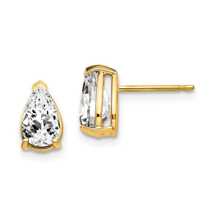 14K Gelbgold Ohrringe mit 8x5mm birnenförmigem Zirkonia