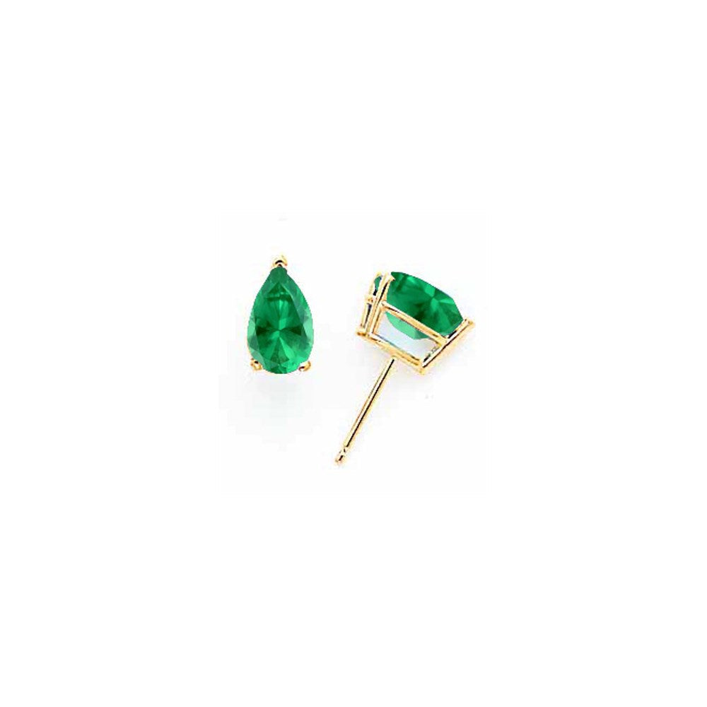 14K Gelbgold Ohrringe mit birnenförmigem St. Helens Mount, 8x5mm