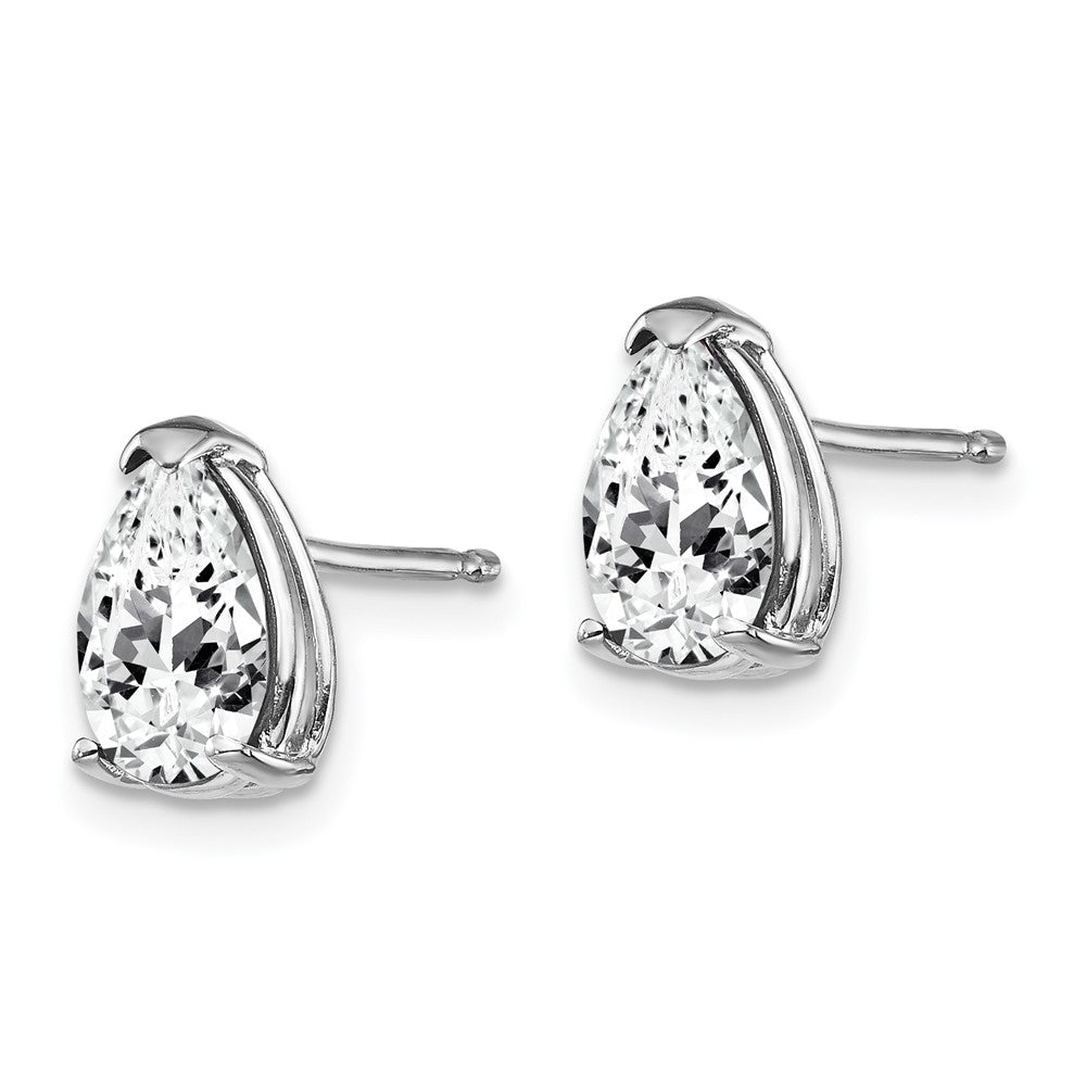 14K Weißgold Ohrringe mit birnenförmigem Zirkonia, 8x5 mm