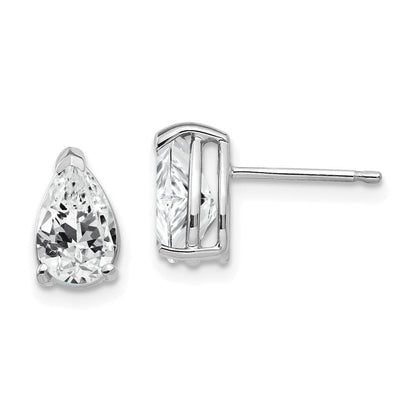 14K Weißgold Ohrringe mit birnenförmigem Zirkonia, 8x5 mm