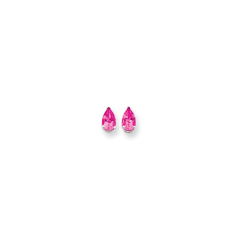14K Weißgold Ohrringe mit 8x5 mm Birnenschliff-Rosa-Turmalin