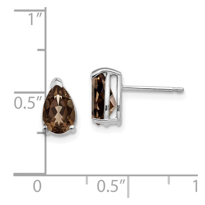 8x5 mm Birnenschliff Rauchquarz Ohrringe in 14K Gelbgold