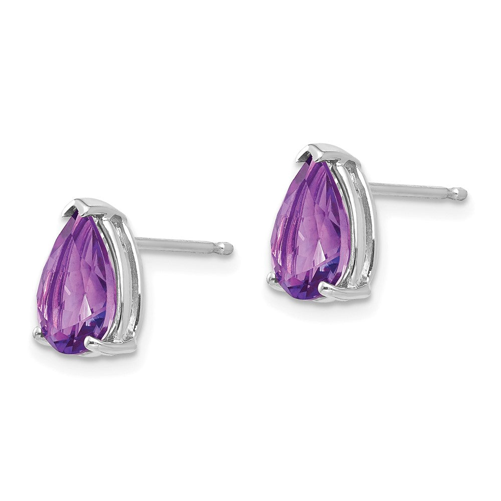 14K Gelbgold Ohrstecker mit birnenförmigem Amethyst
