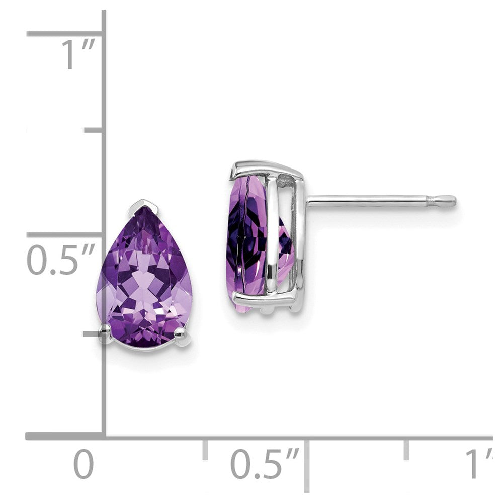 14K Gelbgold Ohrstecker mit birnenförmigem Amethyst