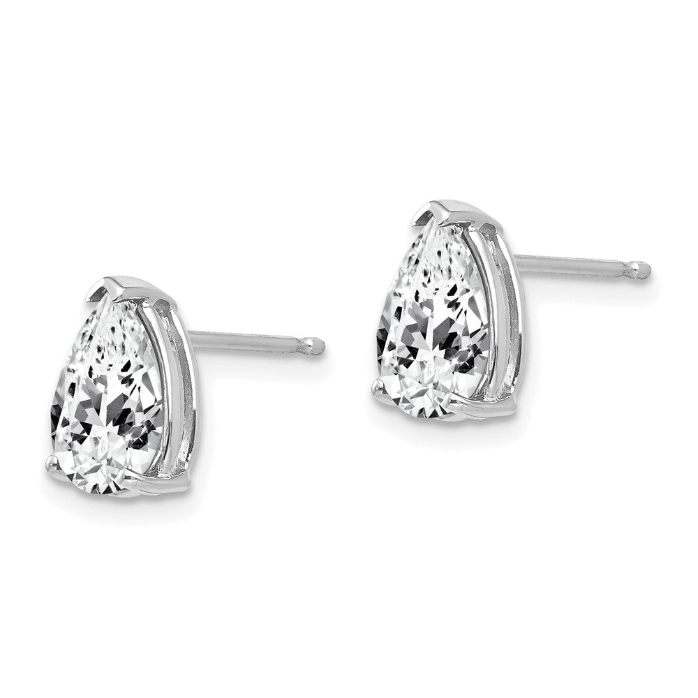 14K Weißgold Ohrringe mit 9x6mm Zirkonia im Birnenschliff