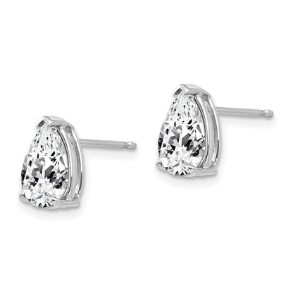 14K Weißgold Ohrringe mit 9x6mm Zirkonia im Birnenschliff