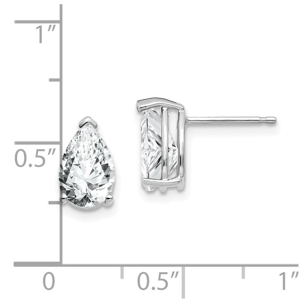 14K Weißgold Ohrringe mit 9x6mm Zirkonia im Birnenschliff