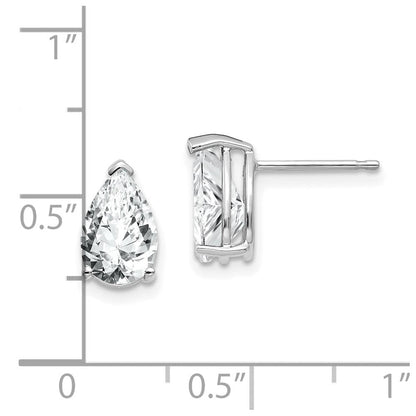 14K Weißgold Ohrringe mit 9x6mm Zirkonia im Birnenschliff