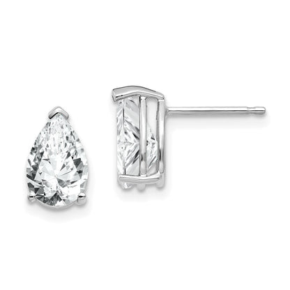 14K Weißgold Ohrringe mit 9x6mm Zirkonia im Birnenschliff