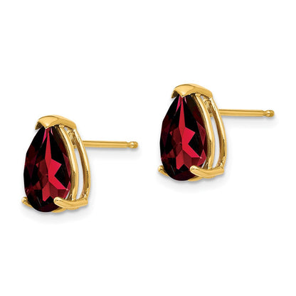 14K Gelbgold Ohrstecker mit Granat im Birnenschliff