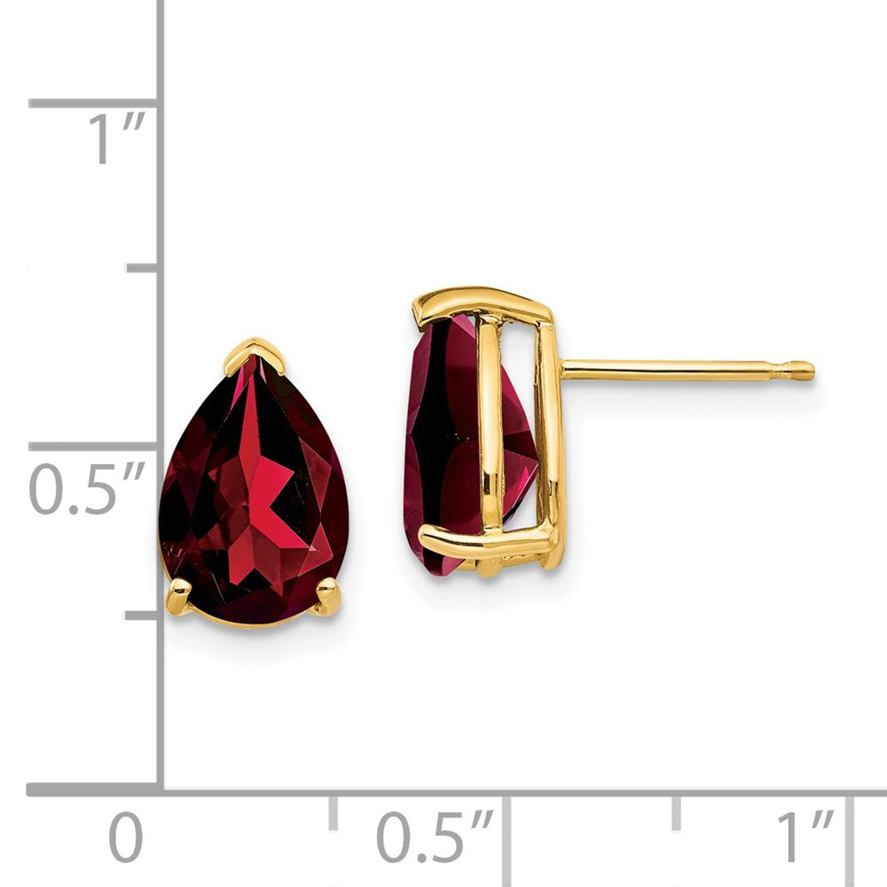 14K Gelbgold Ohrstecker mit Granat im Birnenschliff