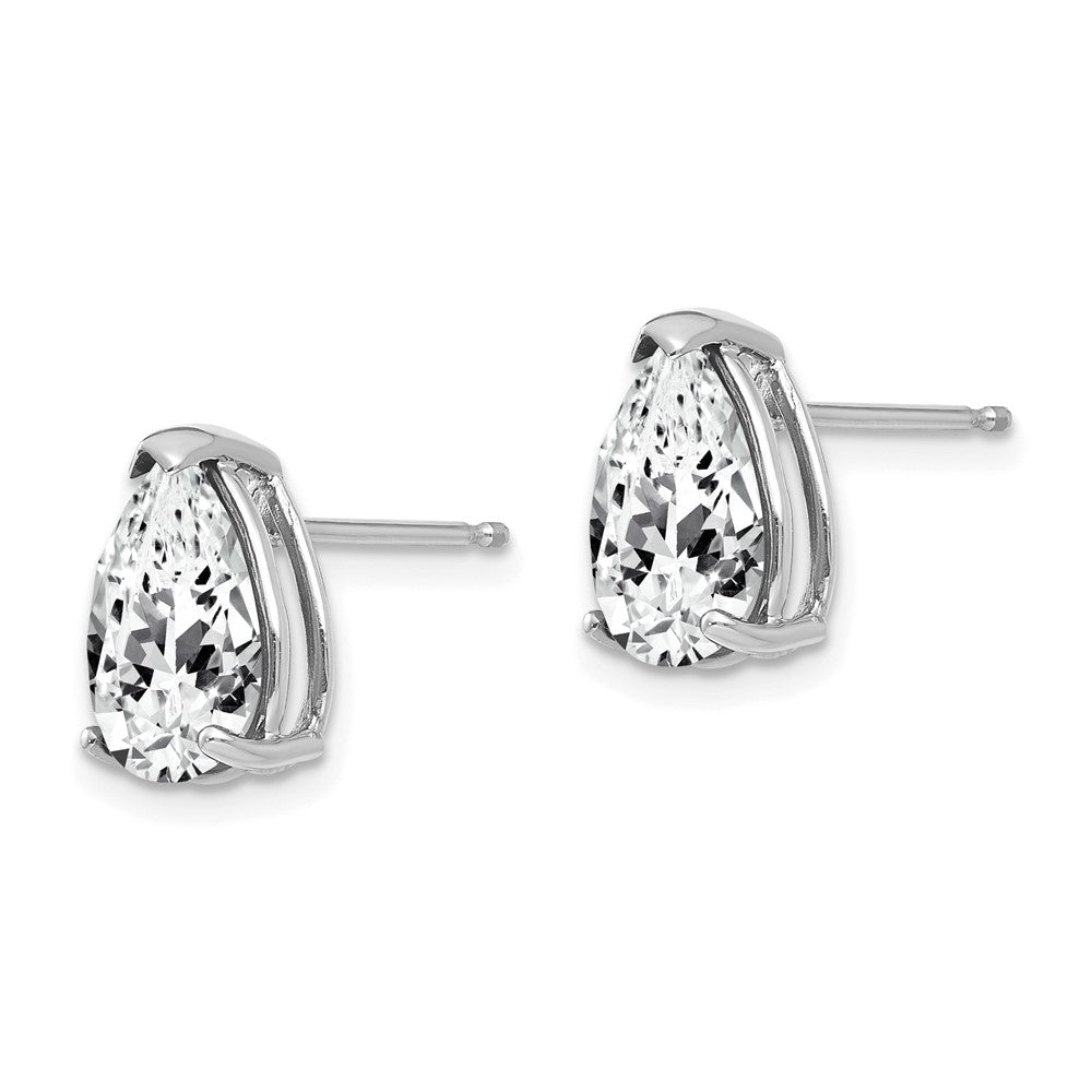 14K Weißgold Ohrstecker mit birnenförmigem Zirkonia