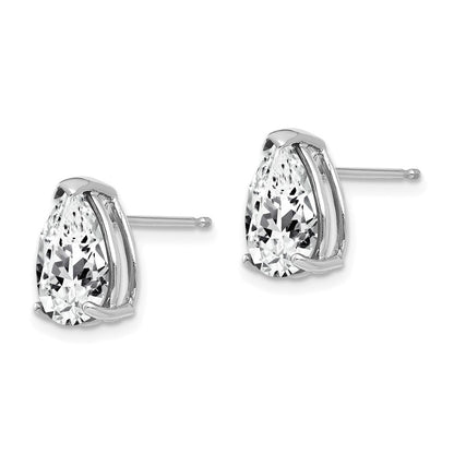 14K Weißgold Ohrstecker mit birnenförmigem Zirkonia