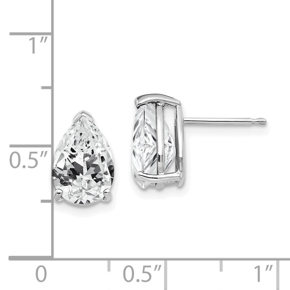 14K Weißgold Ohrstecker mit birnenförmigem Zirkonia
