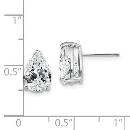 14K Weißgold Ohrstecker mit birnenförmigem Zirkonia