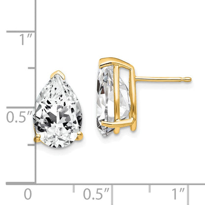 14K Gold Ohrringe mit birnenförmigem Zirkonia, 12x8 mm