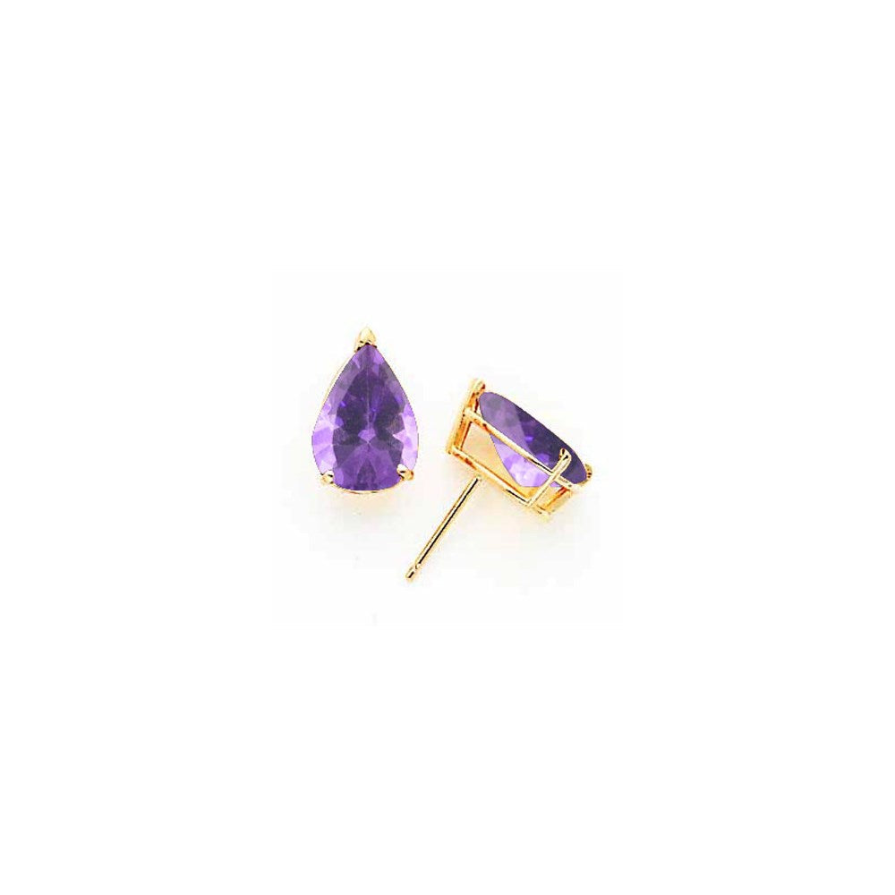 14K Gelbgold Ohrringe mit birnenförmigem Tsavorit, 12 x 8 mm