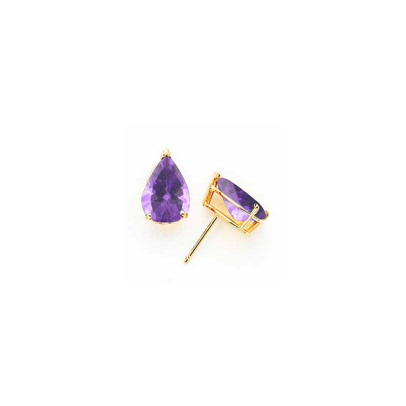 14K Weißgold Ohrringe mit birnenförmigem Tsavorit, 12 x 8 mm