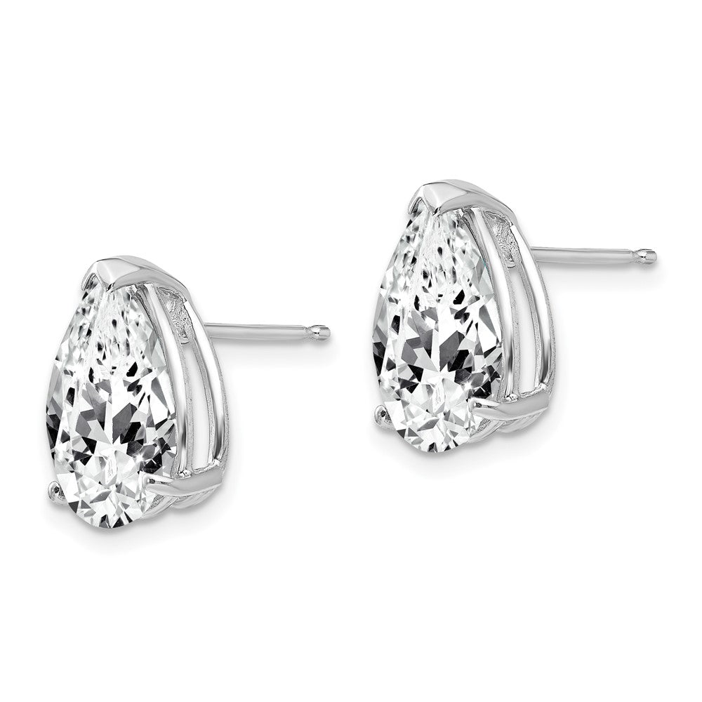 12x8 mm Ohrringe mit birnenförmigem Zirkonia aus 14K Weißgold