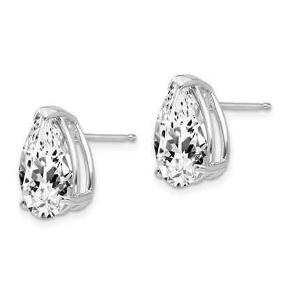 12x8 mm Ohrringe mit birnenförmigem Zirkonia aus 14K Weißgold