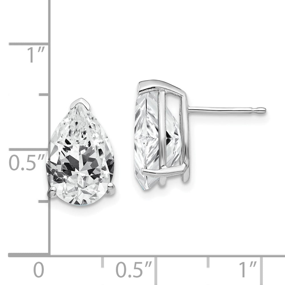 12x8 mm Ohrringe mit birnenförmigem Zirkonia aus 14K Weißgold