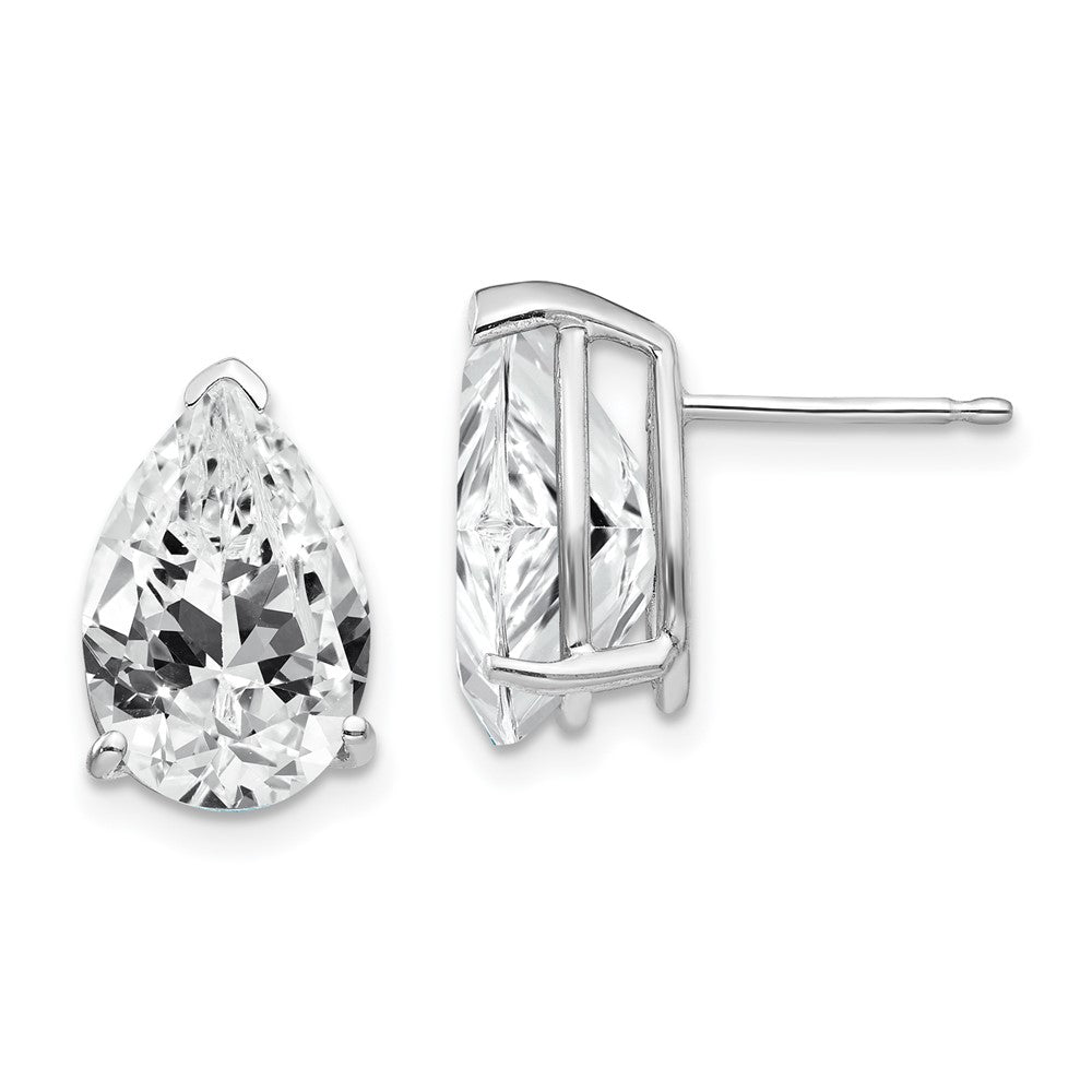 12x8 mm Ohrringe mit birnenförmigem Zirkonia aus 14K Weißgold