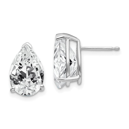 12x8 mm Ohrringe mit birnenförmigem Zirkonia aus 14K Weißgold