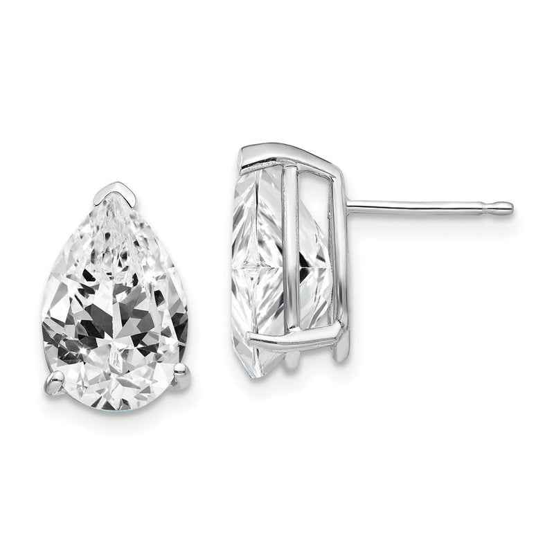 12x8 mm Ohrringe mit birnenförmigem Zirkonia aus 14K Weißgold