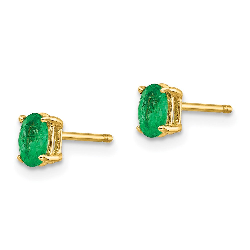 14K Gelbgold Ohrstecker mit Smaragd