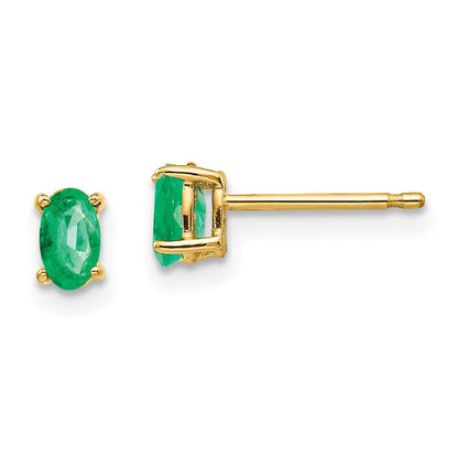 14K Gelbgold Ohrstecker mit Smaragd