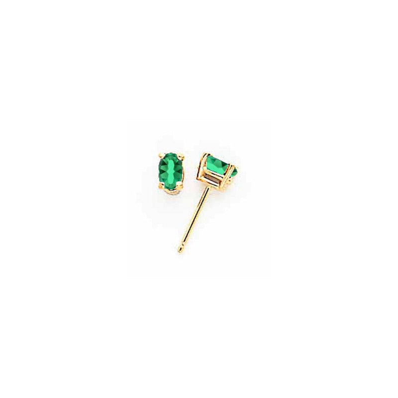 14K Gelbgold Ohrringe mit ovaler Fassung für Mount-Helens-Steine, 5 x 3 mm