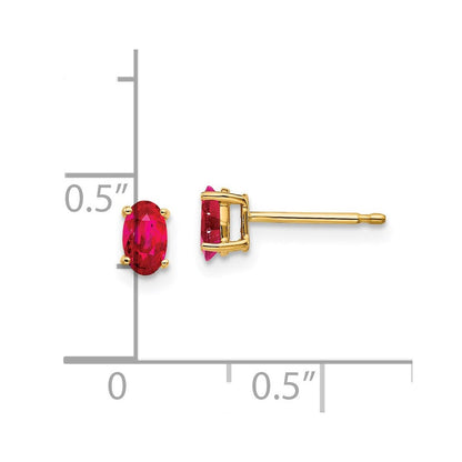 14K Gelbgold Ohrstecker mit Rubin