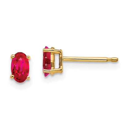 14K Gelbgold Ohrstecker mit Rubin