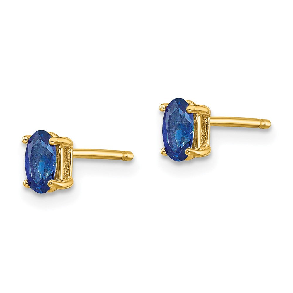 14K Gelbgold Saphir-Ohrstecker