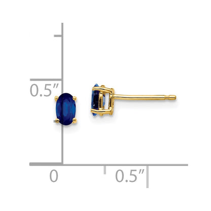 14K Gelbgold Saphir-Ohrstecker