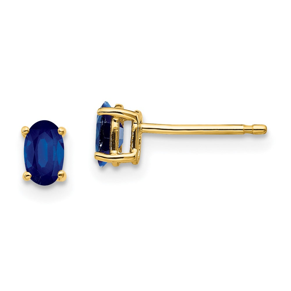14K Gelbgold Saphir-Ohrstecker