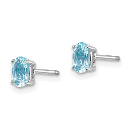 14K Weißgold Aquamarin-Ohrringe