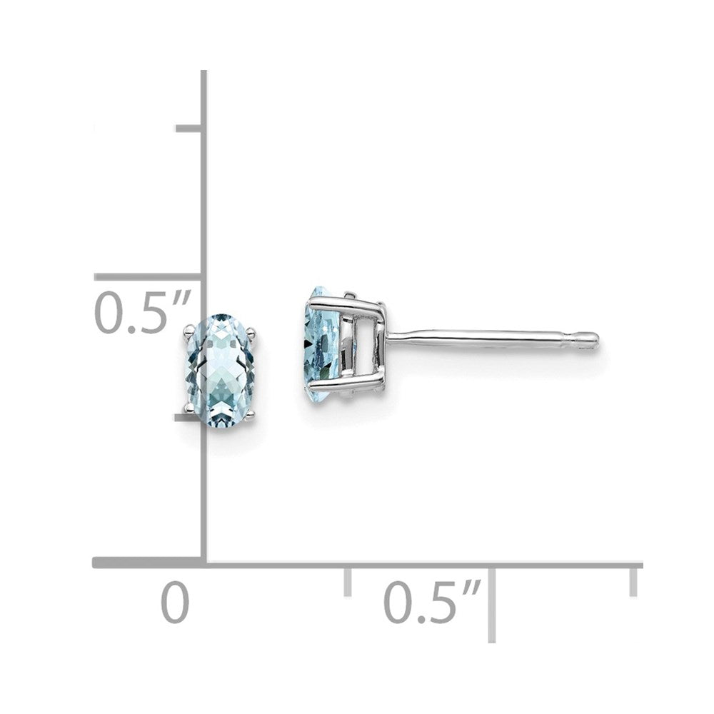 14K Weißgold Aquamarin-Ohrringe