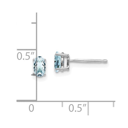 14K Weißgold Aquamarin-Ohrringe