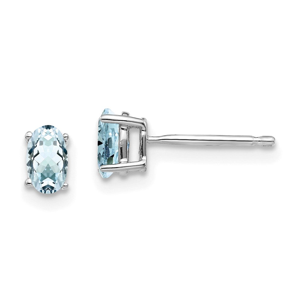 14K Weißgold Aquamarin-Ohrringe