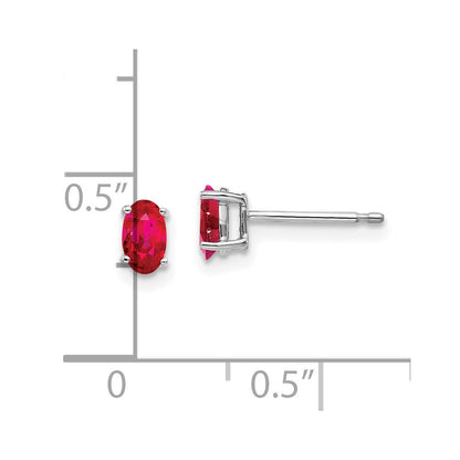 Rubin-Ohrringe aus 14K Weißgold