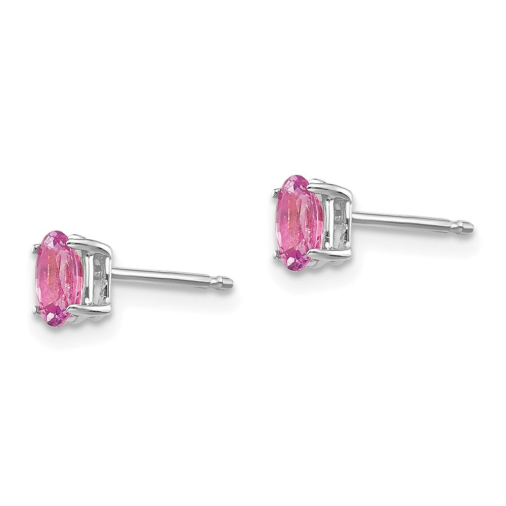 14K Weißgold Ohrringe mit rosa Saphiren