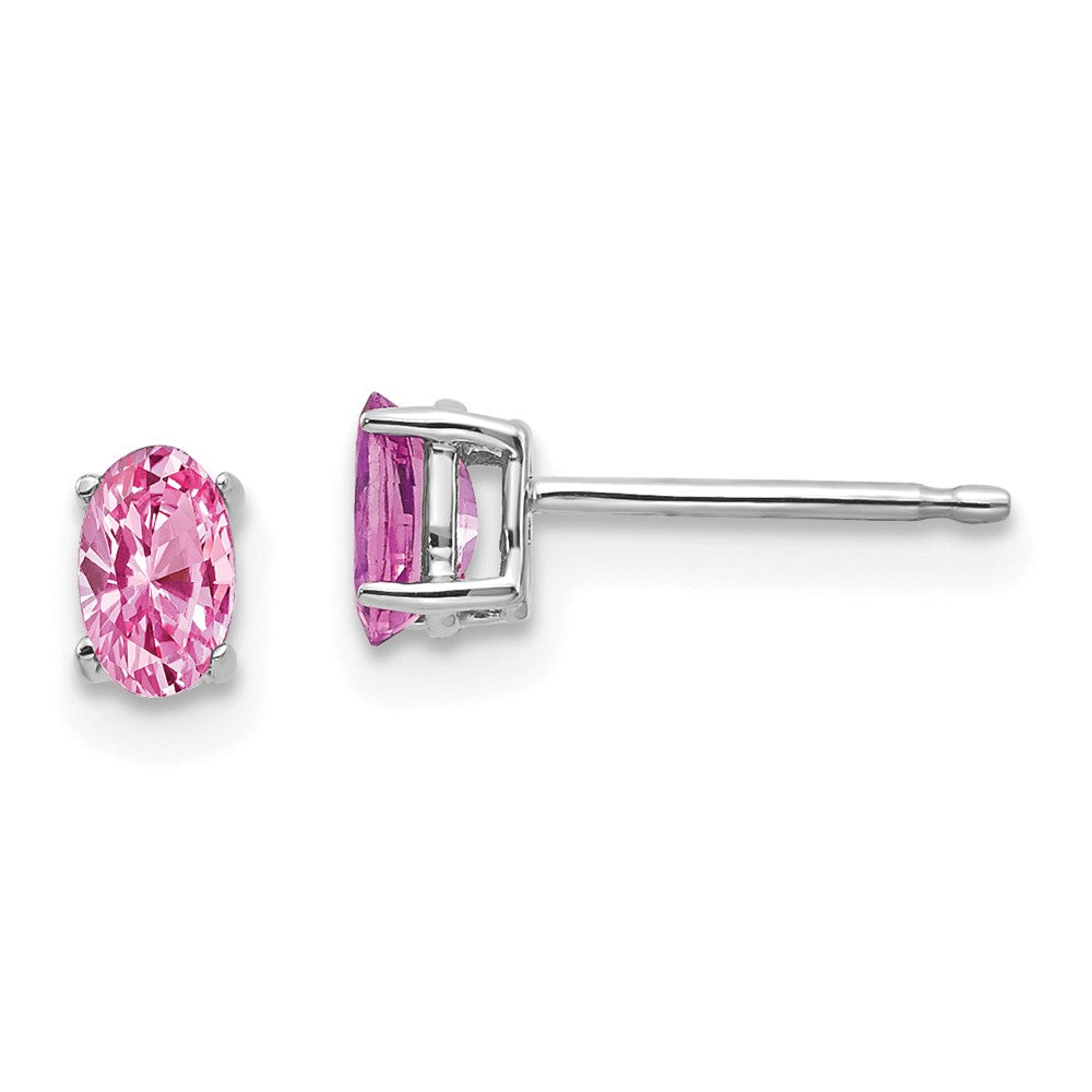14K Weißgold Ohrringe mit rosa Saphiren