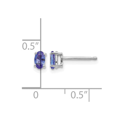 14K Weißgold Tansanit Ohrringe