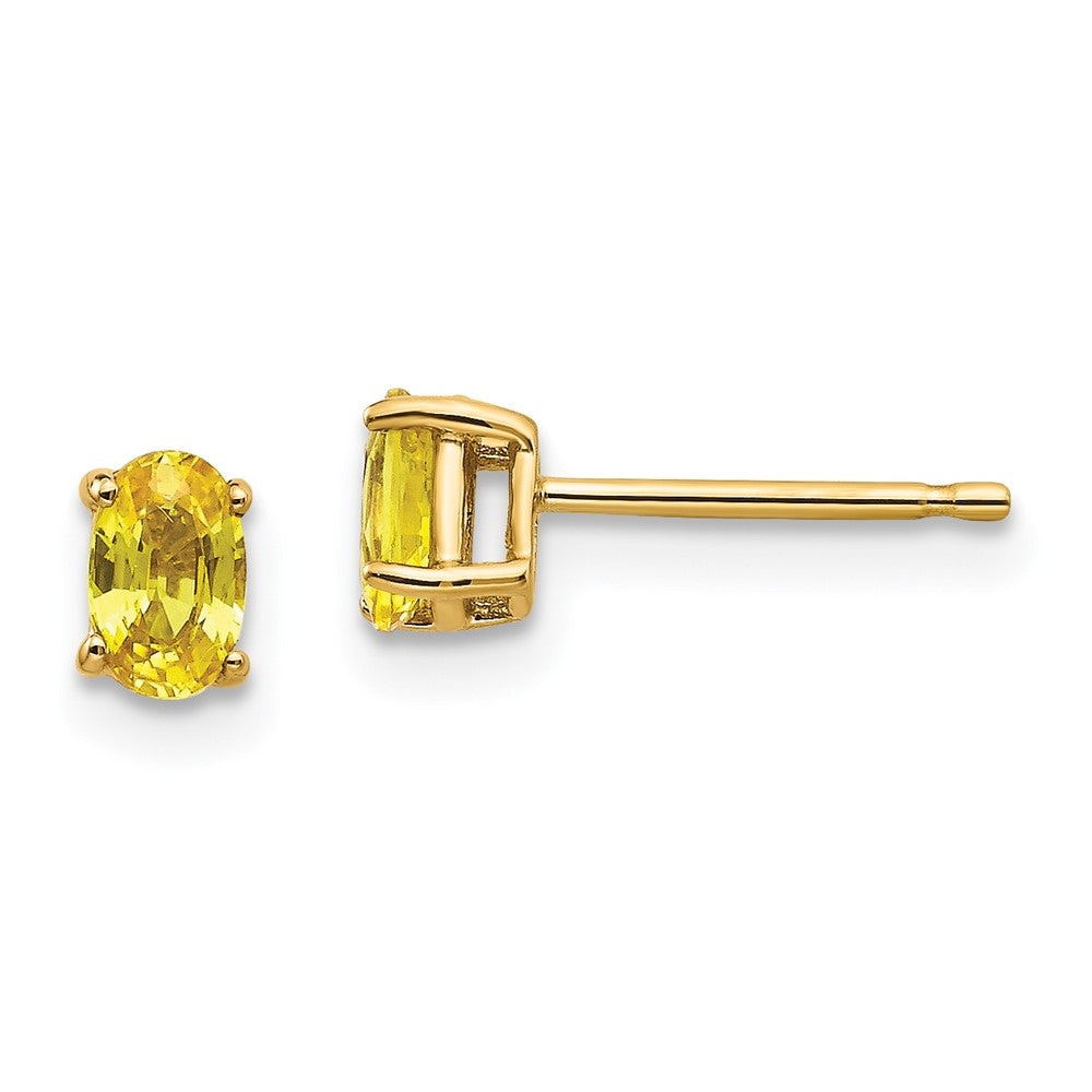 14K Gelbgold Ohrringe mit gelbem Saphir