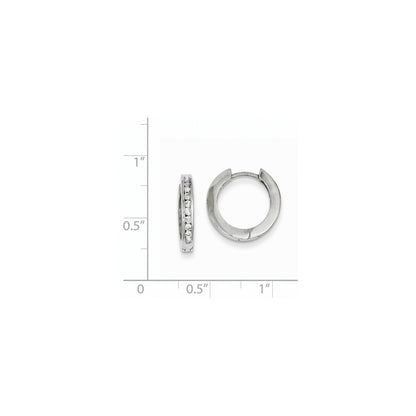 14K Weißgold Ohrringe mit Klappscharnier und echten Diamanten, AA