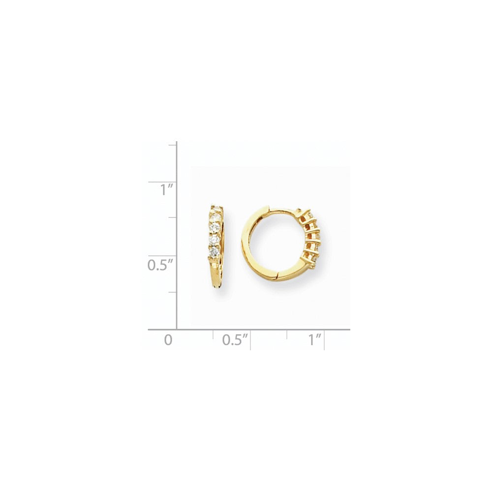 14K Gelbgold VS Echter Diamant Creolen mit Scharnier