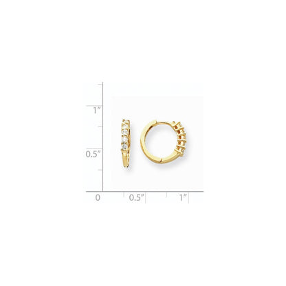 14K Gelbgold VS Echter Diamant Creolen mit Scharnier